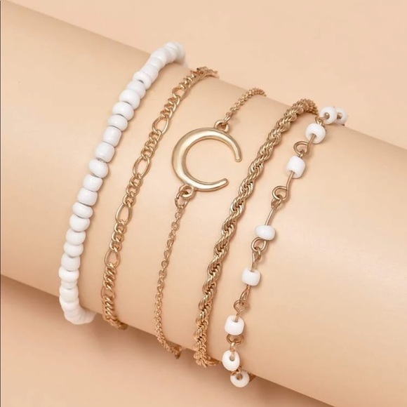 • Kenzie • 5 Pc. Moon + Chain Bracelet Set - Picture 3 of 5